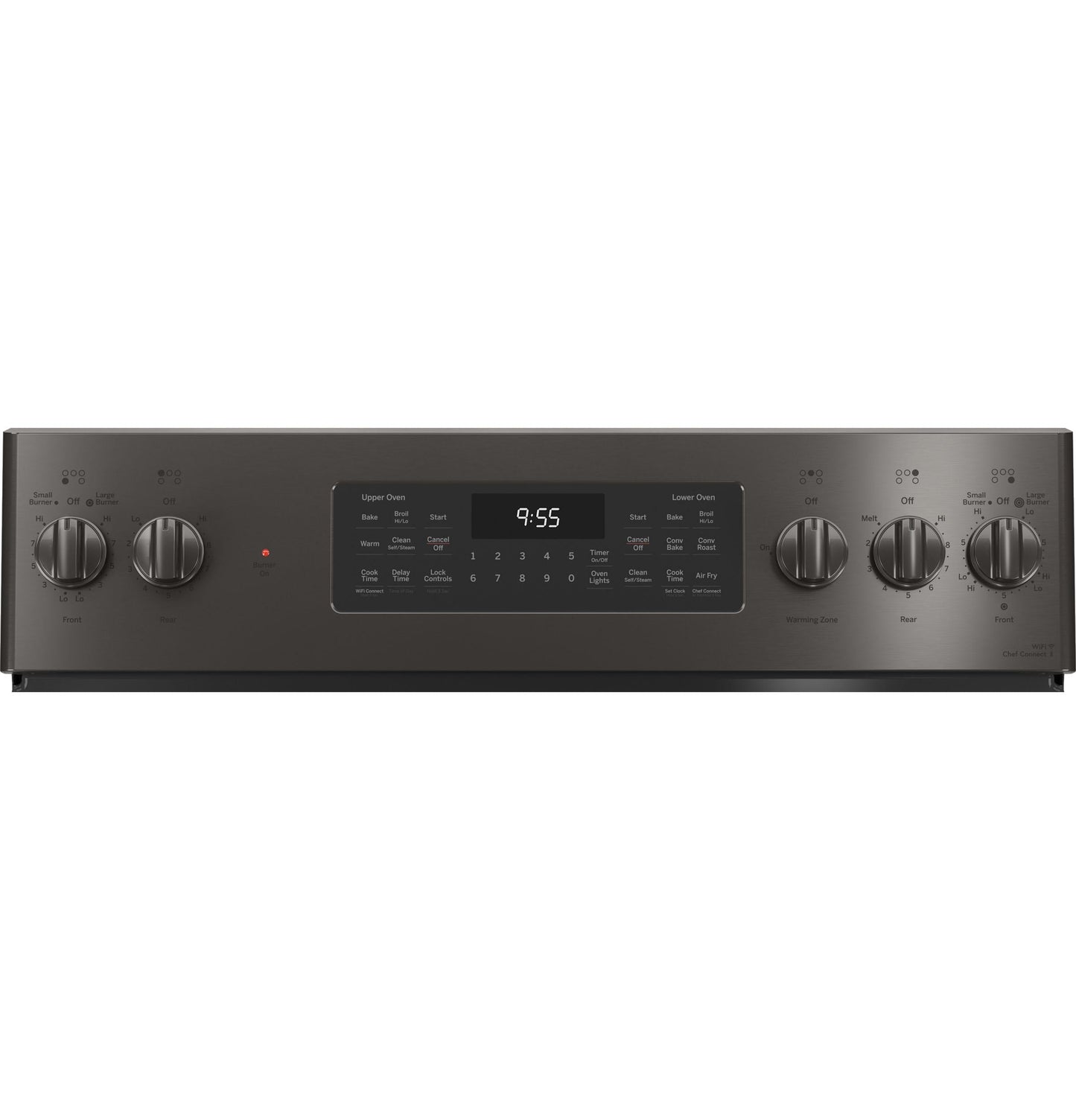GE APPLIANCES GE Profile 30" Smart Free-Standing Electric Double Oven Convection Range with No Preheat Air Fry Black in Stainless Steel - PB965BPTS