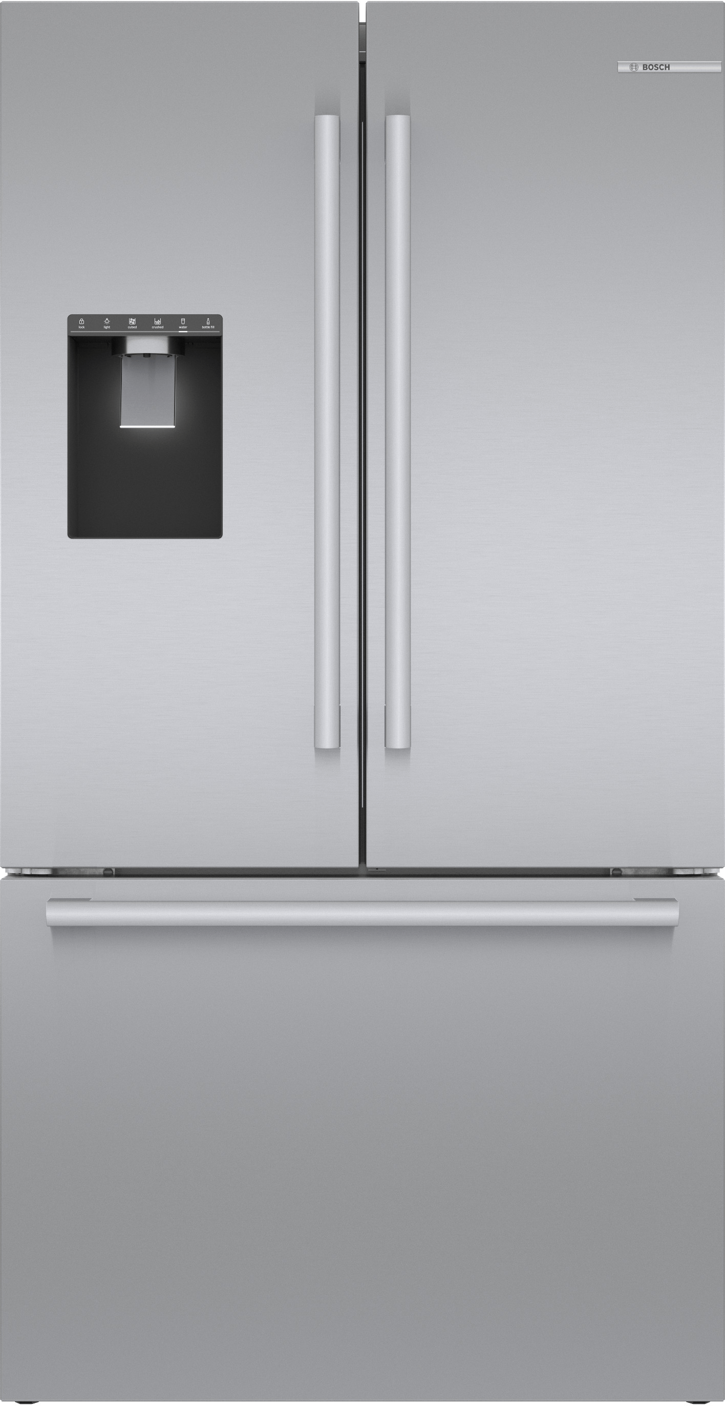 BOSCH B36CD52SNS 500 Series, French Door Bottom freezer, multi door, 36'', Brushed steel (with anti-fingerprint), Total No Frost in Stainless Steel - B36CD52SNS