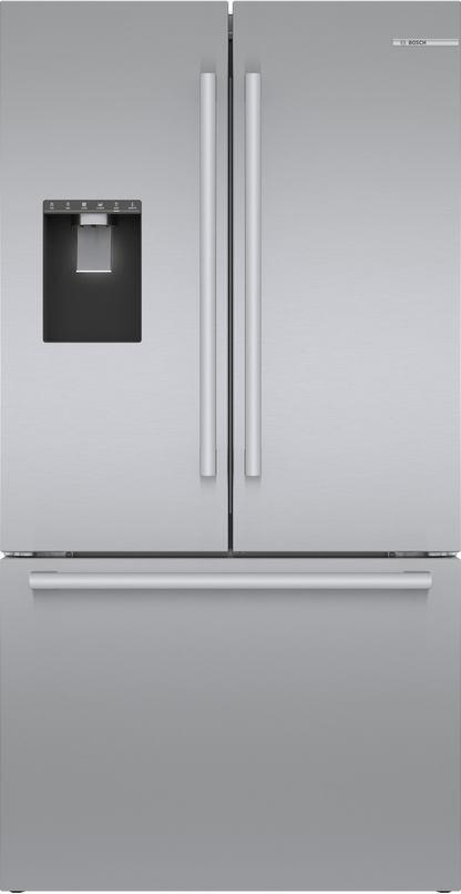 BOSCH B36CD52SNS 500 Series, French Door Bottom freezer, multi door, 36'', Brushed steel (with anti-fingerprint), Total No Frost in Stainless Steel - B36CD52SNS