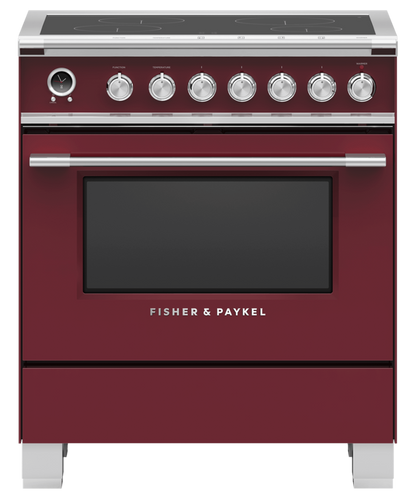 FISHER & PAYKEL OR30SCI6R1 30" Series 9 Classic 4 Zone Induction Self-Cleaning Range Red - OR30SCI6R1