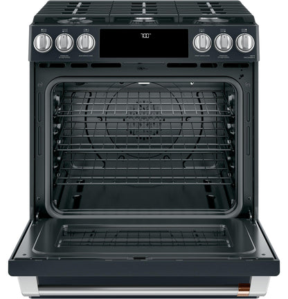 GE APPLIANCES CAFE CGS700P3MD1 CAFé™ 30" Smart Slide-In, Front-Control, Gas Range with Convection Oven Black - CGS700P3MD1