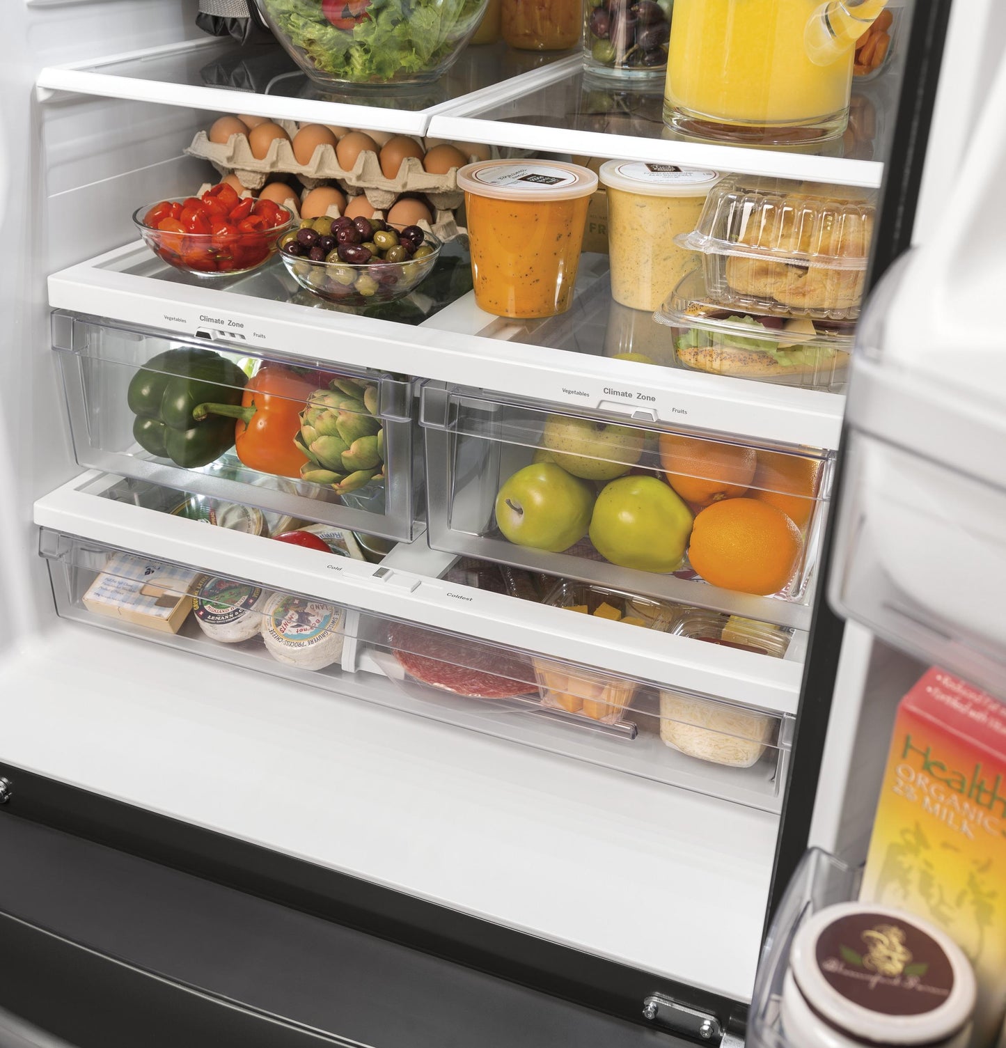 GE APPLIANCES 18.6 Cu. Ft. Counter-Depth French-Door Refrigerator White - GWE19JGLWW
