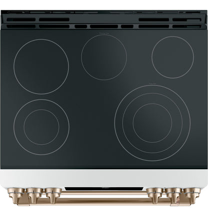 CAFE CES750P4MW2 CAFé™ 30" Smart Slide-In, Front-Control, Radiant and Convection Double-Oven Range White - CES750P4MW2