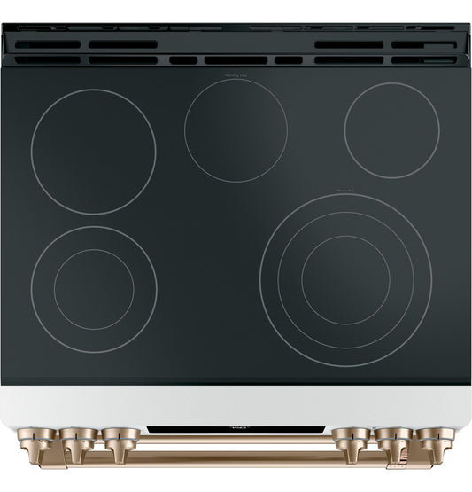 CAFE CES750P4MW2 CAFé™ 30" Smart Slide-In, Front-Control, Radiant and Convection Double-Oven Range White - CES750P4MW2