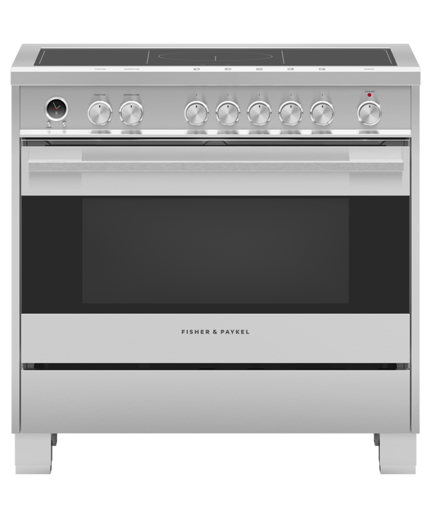FISHER & PAYKEL OR36SDI6X1 36" Series 9 Contemporary 5 Zone Induction Self-Cleaning Range in Stainless Steel - OR36SDI6X1