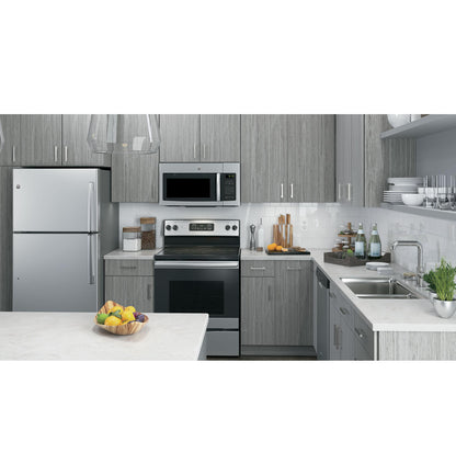 GE APPLIANCES 1.6 Cu. Ft. Over-the-Range Microwave Oven Black On Stainless - JVM3162RJSS