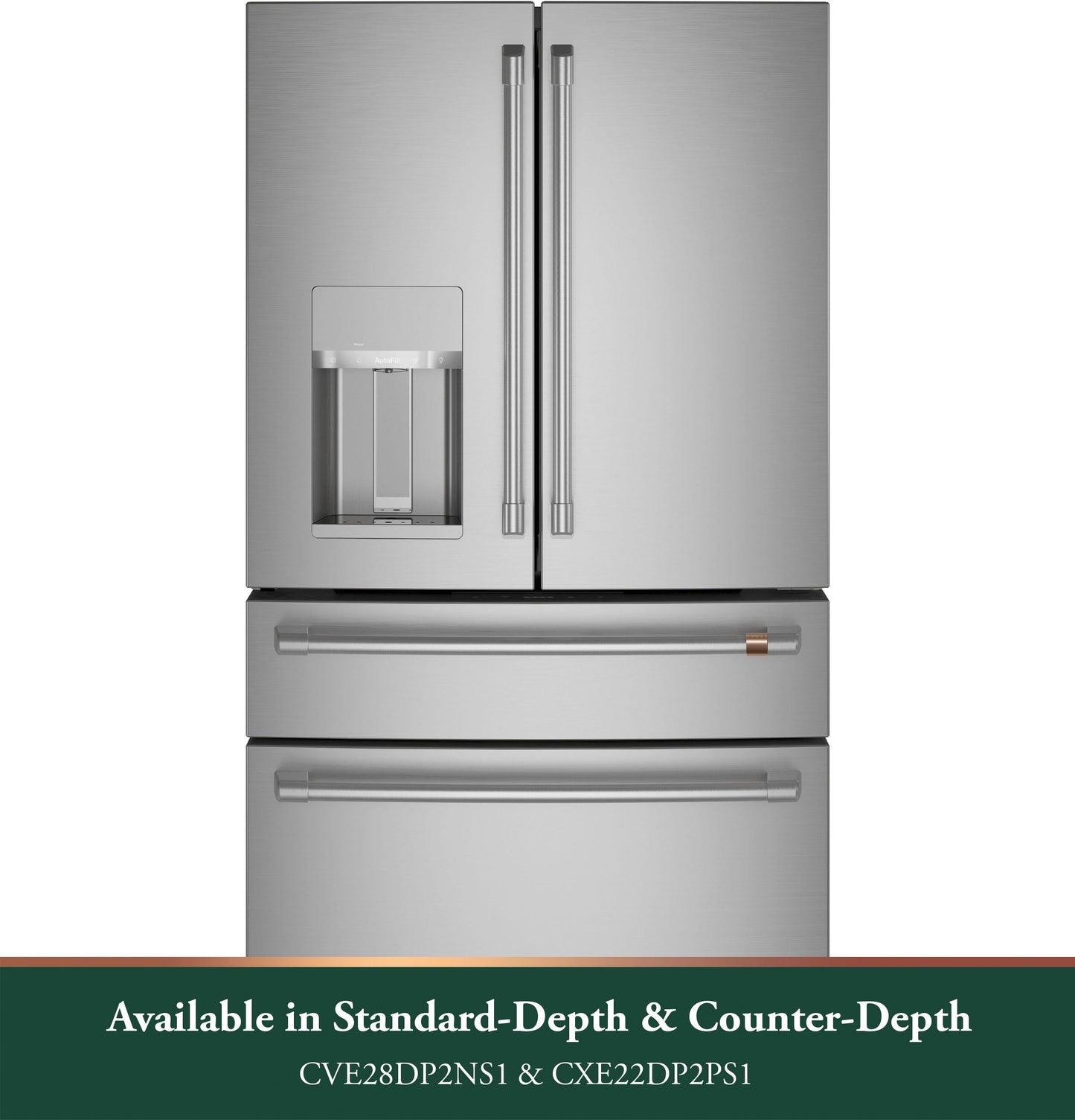 CAFE CXE22DP2PS1 CAFé™ ENERGY STAR 22.3 Cu. Ft. Smart Counter-Depth 4-Door French-Door Refrigerator in Stainless Steel - CXE22DP2PS1