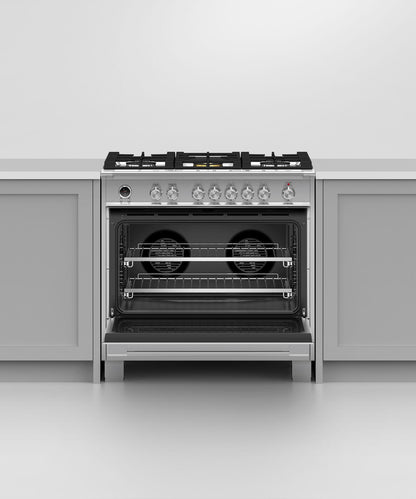 FISHER & PAYKEL OR36SCG6X1 36" Series 9 Classic 5 Burner Dual Fuel Self-Cleaning Range in Stainless Steel - OR36SCG6X1