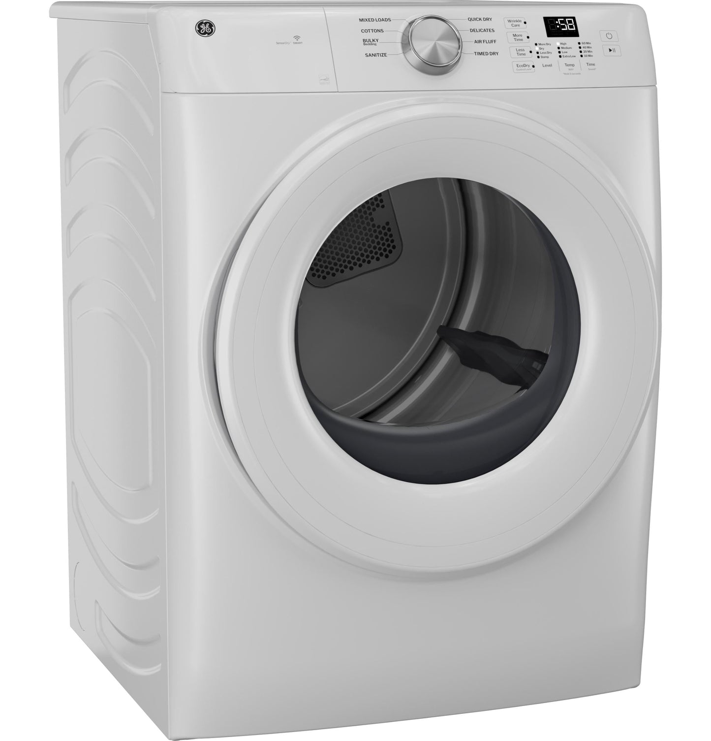 GE APPLIANCES GFD35GSSYWW GE ENERGY STAR 7.8 cu. ft. Capacity Smart Front Load Gas Dryer White - GFD35GSSYWW