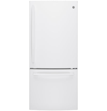 GE APPLIANCES 21.0 Cu. Ft. Bottom-Freezer Refrigerator White - GDE21EGKWW