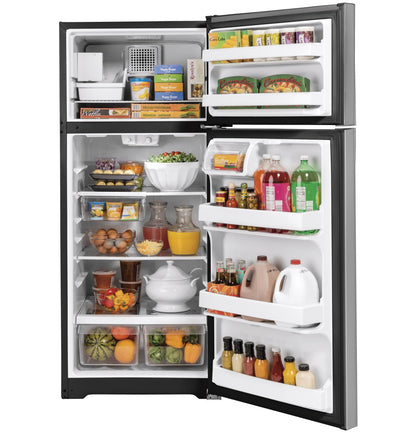 GE APPLIANCES GE 17.5 Cu. Ft. Top-Freezer Refrigerator in Stainless Steel - GIE18GSNRSS