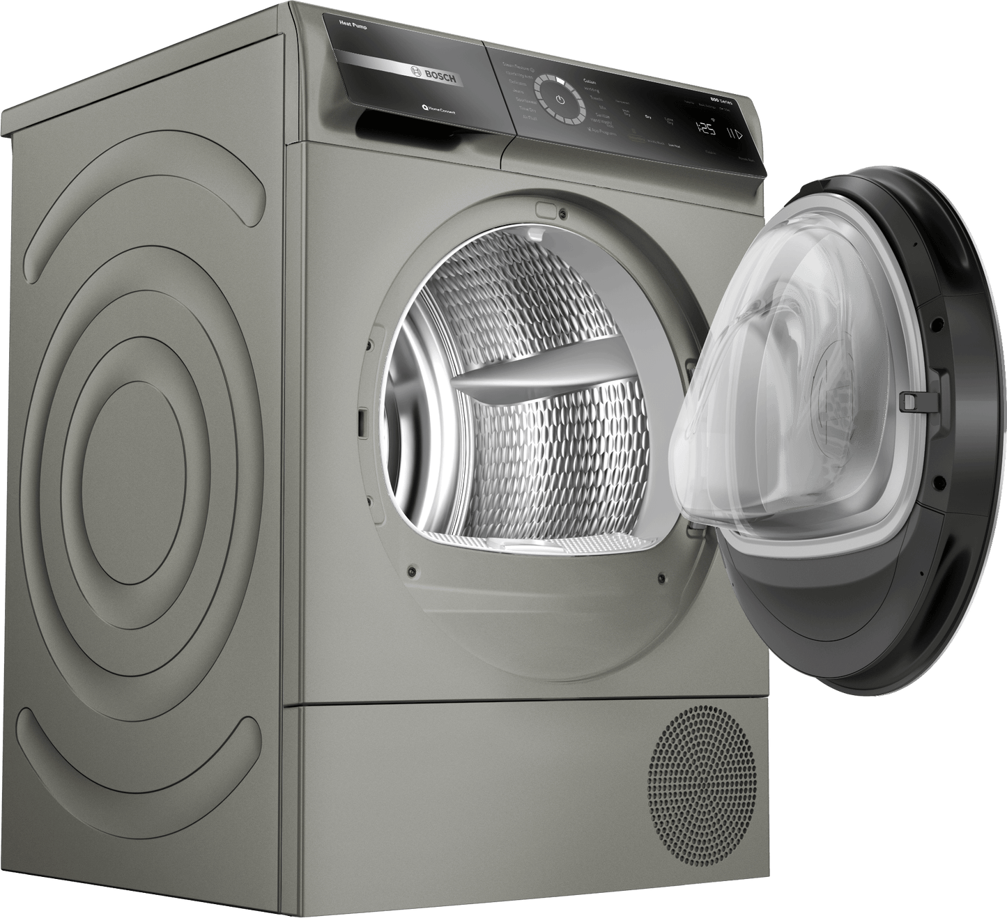 BOSCH WQB245AXUC 800 Series, heat pump dryer, Silver inox Silver