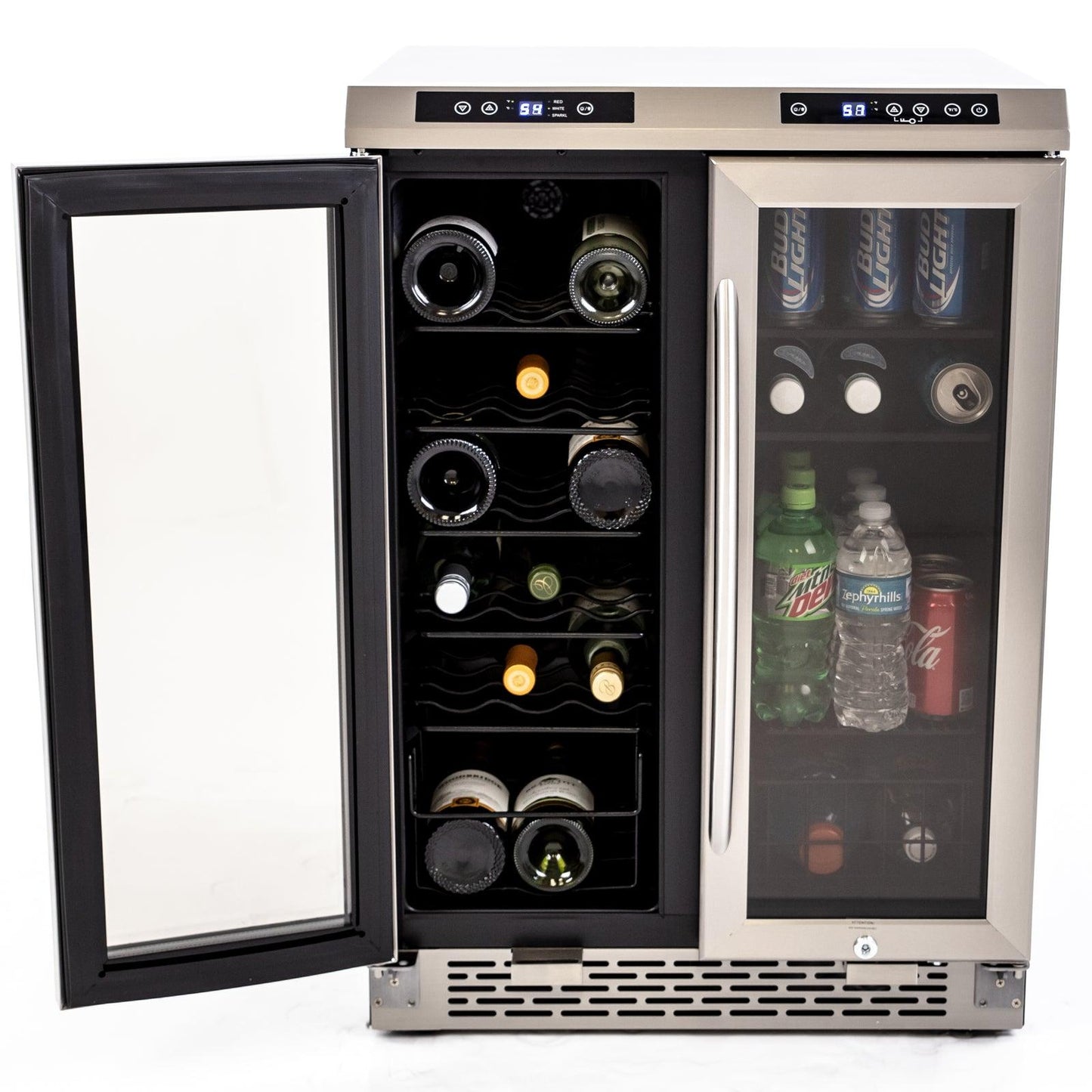 AVANTI WBV19DZ Avanti 19 Bottle/66 Can Dual-Zone Wine u0026 Beverage Center - in Stainless Steel / 3 cu. ft. in Stainless Steel - WBV19DZ