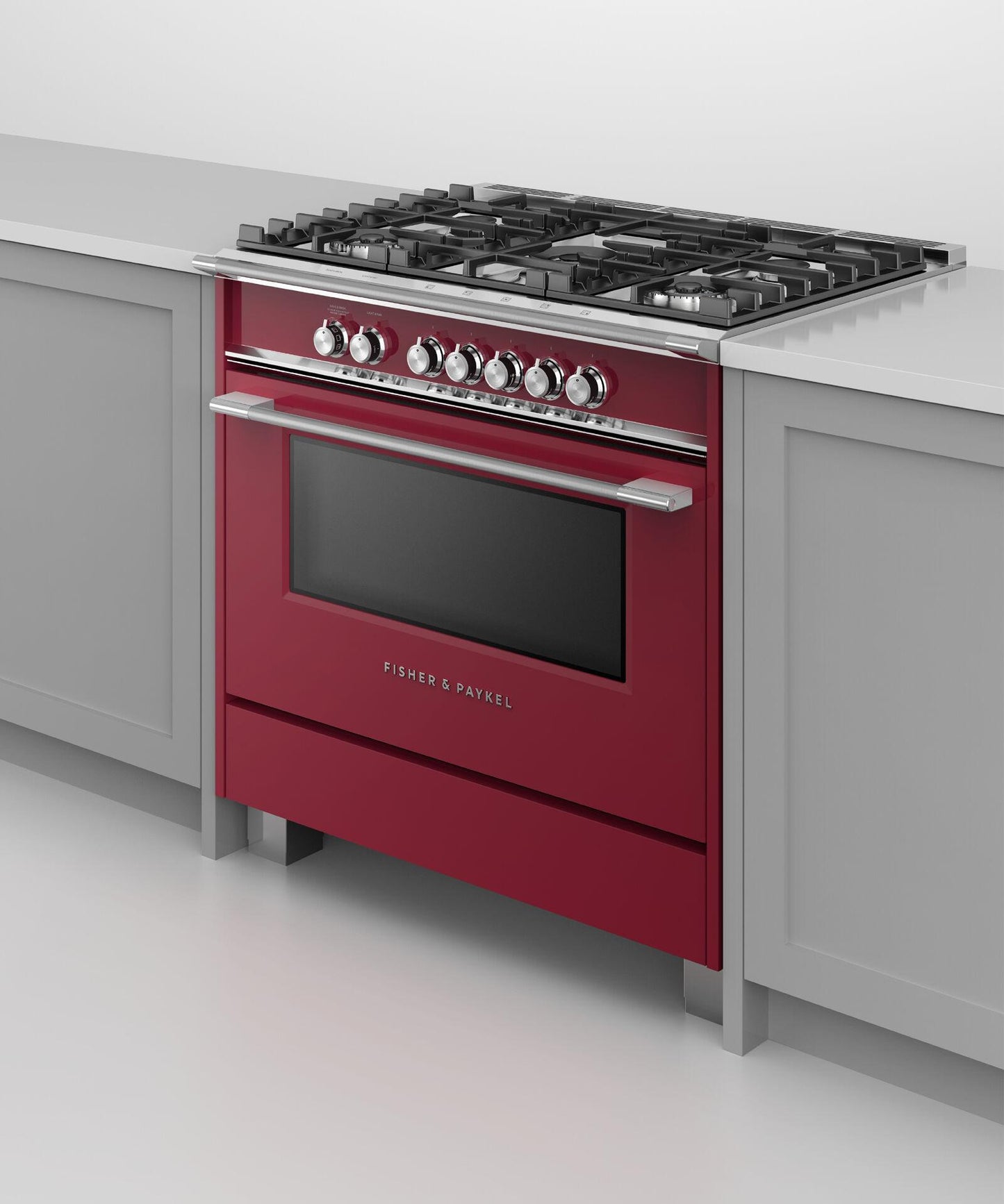 FISHER & PAYKEL OR36SCG4R1 36" Series 7 Classic 5 Burner Gas Range Red - OR36SCG4R1