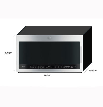 GE APPLIANCES GE Profile 2.1 Cu. Ft. Over-the-Range Sensor Microwave Oven Black in Stainless Steel - PVM9005BLTS