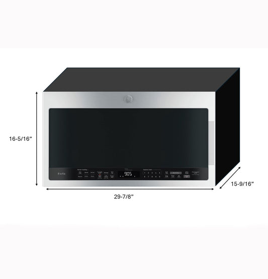 GE APPLIANCES GE Profile 2.1 Cu. Ft. Over-the-Range Sensor Microwave Oven Black in Stainless Steel - PVM9005BLTS