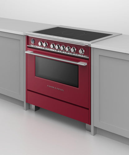 FISHER & PAYKEL OR36SCI6R1 36" Series 9 Classic 5 Zone Induction Self-Cleaning Range Red - OR36SCI6R1