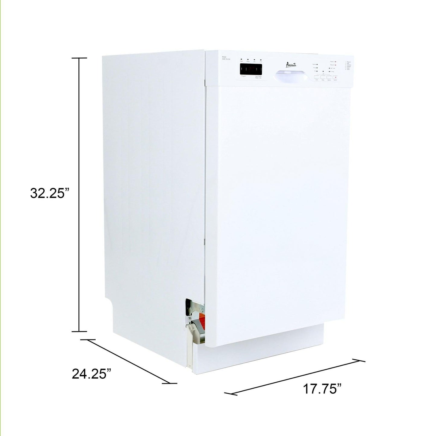 AVANTI DWF18V0W Avanti 18" Built In Dishwasher - White - DWF18V0W