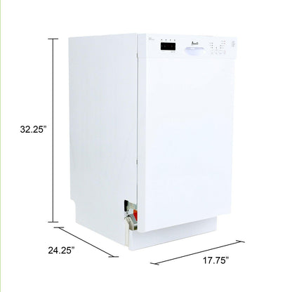 AVANTI DWF18V0W Avanti 18" Built In Dishwasher - White - DWF18V0W