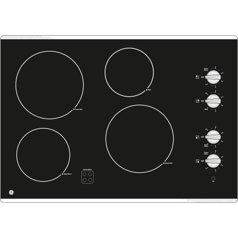 GE APPLIANCES 30" Built-In Knob Control Electric Cooktop Black On Stainless - JP3030SWSS