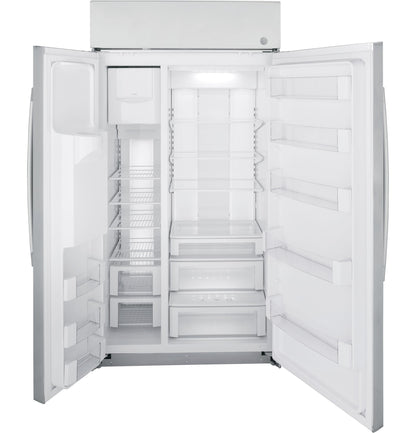 GE APPLIANCES Profile 42" Smart Built-In Side-by-Side Refrigerator with Dispenser in Stainless Steel - PSB42YSNSS