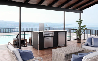 XO APPLIANCE XOGOKBARV1BL Factory Assembled, Appliance Ready Designer Island Black On White - XOGOKBARV1BL