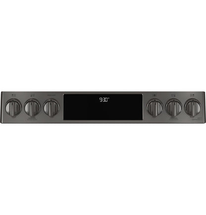 GE APPLIANCES PGS930BPTS GE Profile™ 30" Smart Slide-In Front-Control Gas Range with No Preheat Air Fry Black in Stainless Steel - PGS930BPTS