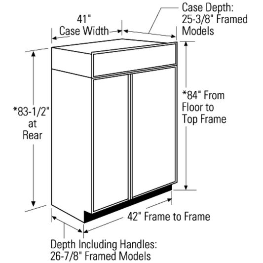 MONOGRAM Monogram 42" Panel-Ready Built-In Side-by-Side Refrigerator Custom Panel Ready - ZIS420NNII
