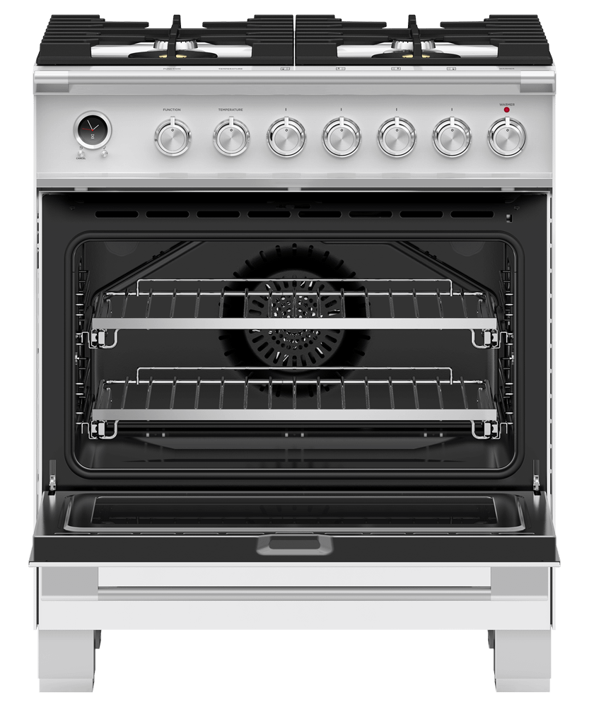 FISHER & PAYKEL OR30SCG6W1 30" Series 9 Classic 4 Burner Dual Fuel Self-Cleaning Range White - OR30SCG6W1
