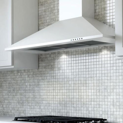 XO APPLIANCE XOB36WC 36" CCC 600/395 CFM Italian Made Wall Mount Chimney Range Hood White - XOB36WC