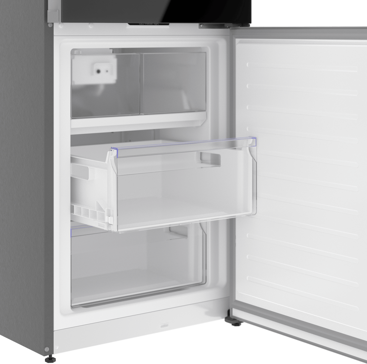 BOSCH B24CB80ESB 800 Series, free-standing fridge-freezer with freezer at bottom, glass door, 24'', Black, Total No Frost Black - B24CB80ESB