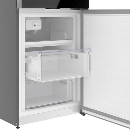 BOSCH B24CB80ESB 800 Series, free-standing fridge-freezer with freezer at bottom, glass door, 24'', Black, Total No Frost Black - B24CB80ESB