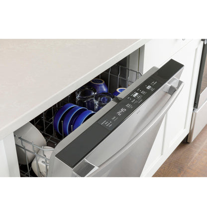 GE APPLIANCES GDT595HYYFS GE® ENERGY STAR® Top Control Hybrid Tub Dishwasher with Third Rack, Bottle Jets, Dry Boost & 50 dBA in Stainless Steel - GDT595HYYFS