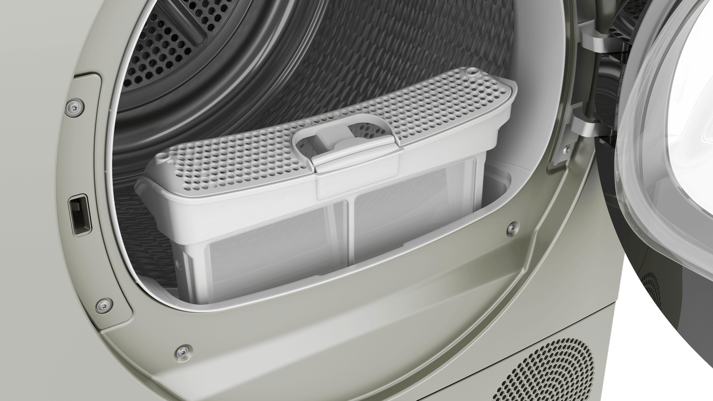 BOSCH WQB245AXUC 800 Series, heat pump dryer, Silver inox Silver