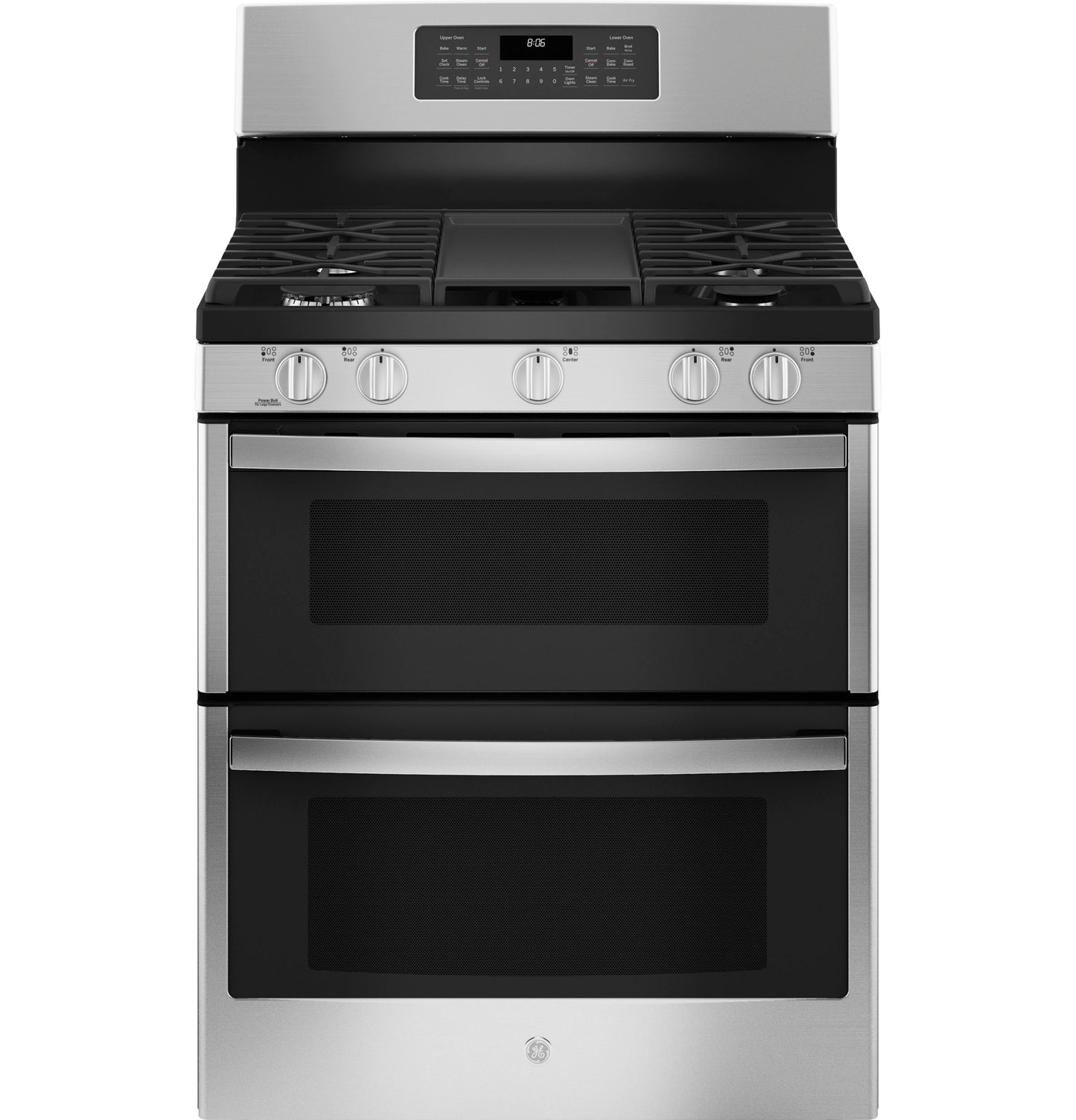 GE APPLIANCES GE 30" Free-Standing Gas Double Oven Convection Range in Stainless Steel - JGBS86SPSS