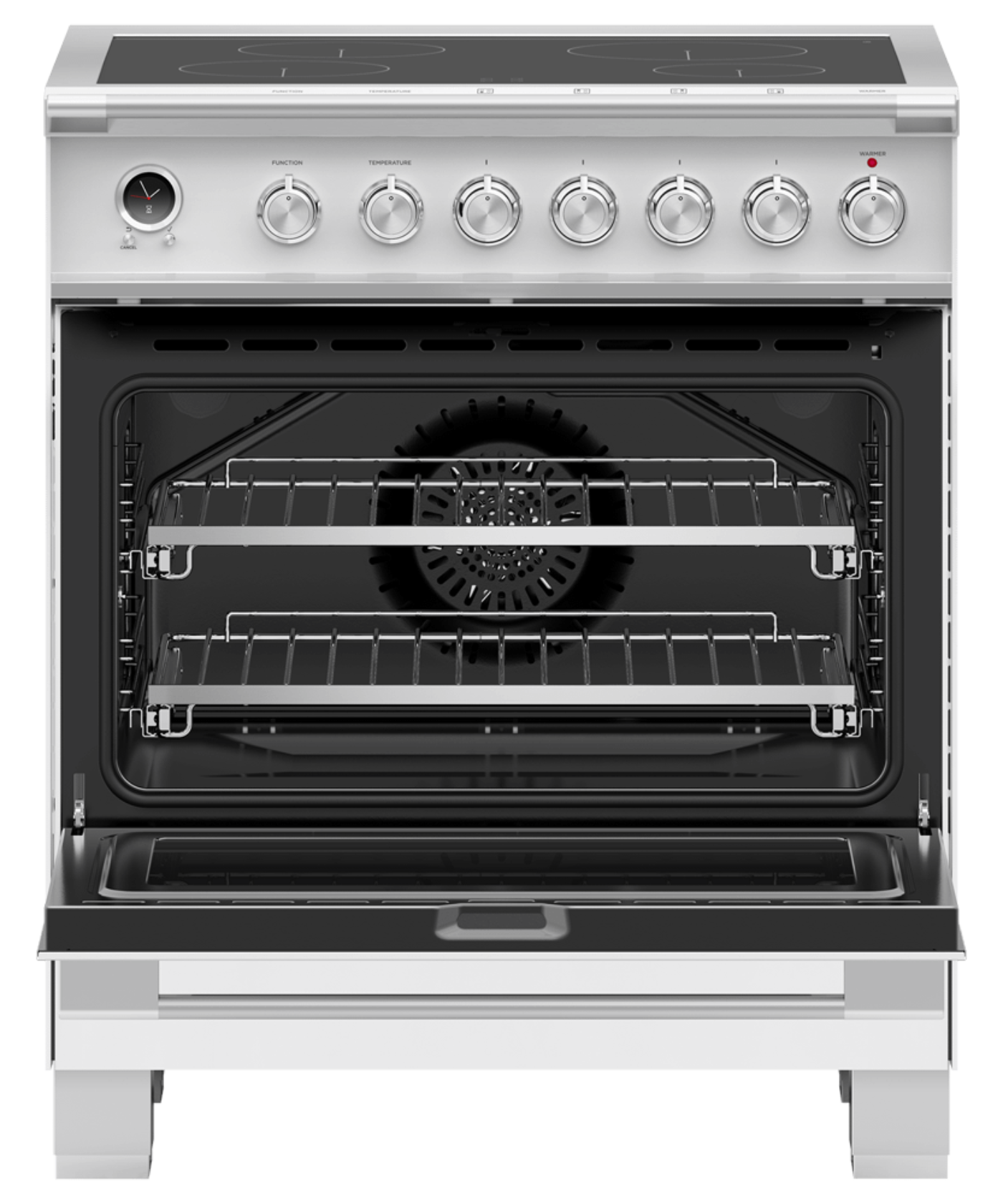 FISHER & PAYKEL OR30SCI6W1 30" Series 9 Classic 4 Zone Induction Self-Cleaning Range White - OR30SCI6W1