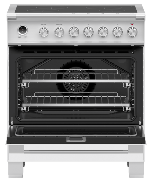 FISHER & PAYKEL OR30SCI6W1 30" Series 9 Classic 4 Zone Induction Self-Cleaning Range White - OR30SCI6W1