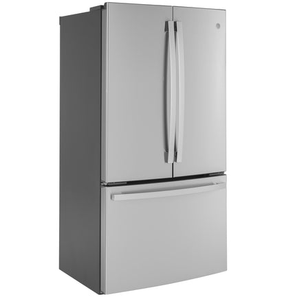GE APPLIANCES GE 23.1 Cu. Ft. Counter-Depth Fingerprint Resistant French-Door Refrigerator in Stainless Steel - GWE23GYNFS