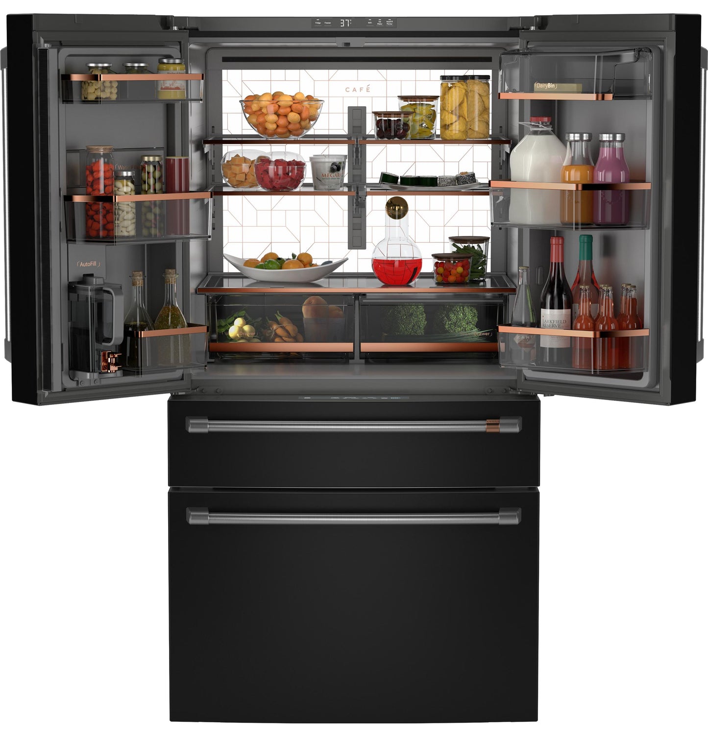 CAFE CJE23DP3WD1 CAFé™ ENERGY STAR® 23.2 Cu. Ft. Smart Counter-Depth 4-Door French-Door Refrigerator With Dual-Dispense AutoFill Pitcher Black - CJE23DP3WD1
