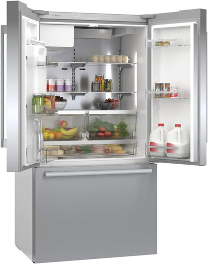BOSCH B36CD50SNS 500 Series French Door Bottom Mount Refrigerator 36" Stainless steel (with anti-fingerprint), Total No Frost in Stainless Steel - B36CD50SNS