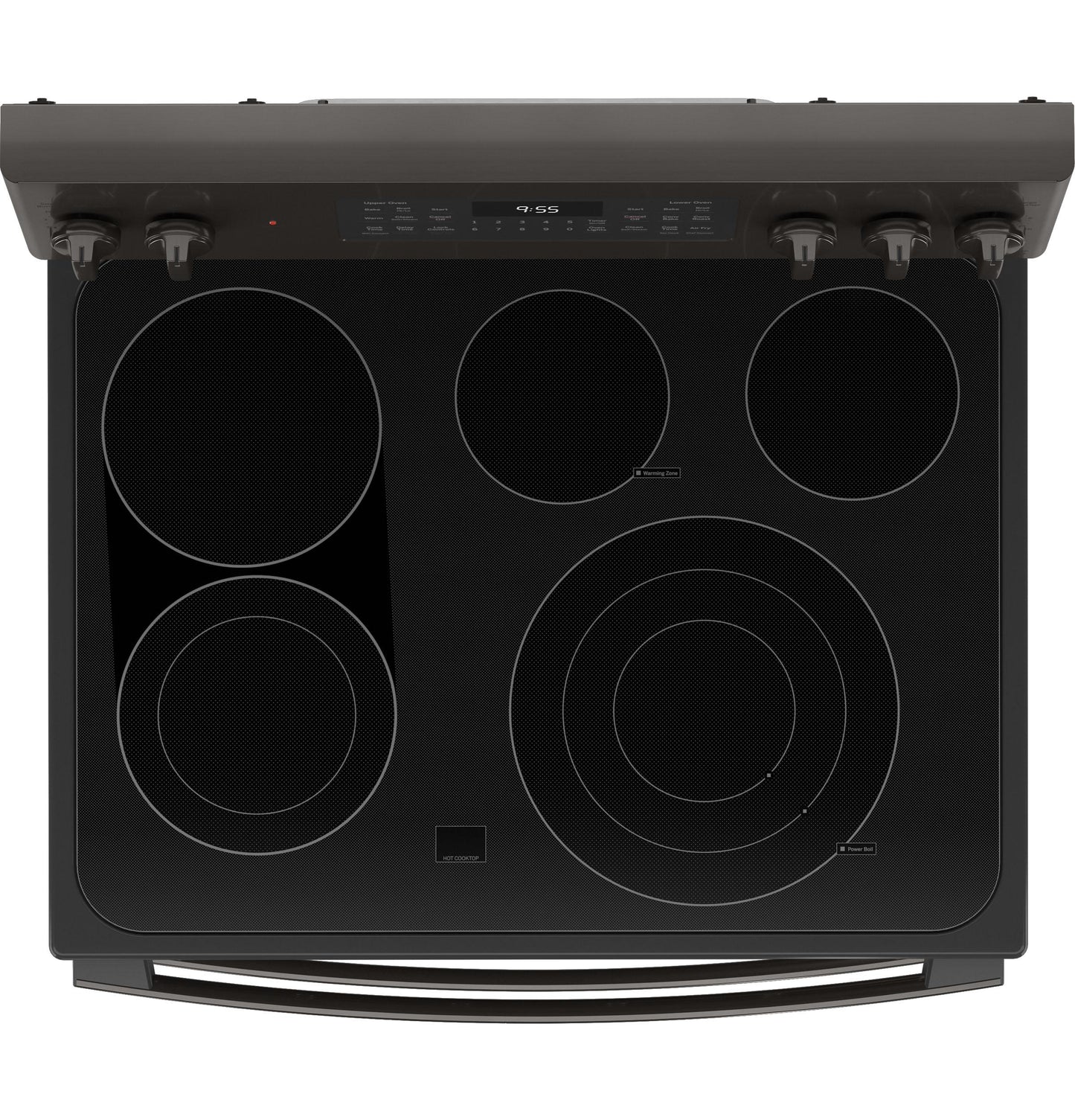 GE APPLIANCES GE Profile 30" Smart Free-Standing Electric Double Oven Convection Range with No Preheat Air Fry Black in Stainless Steel - PB965BPTS