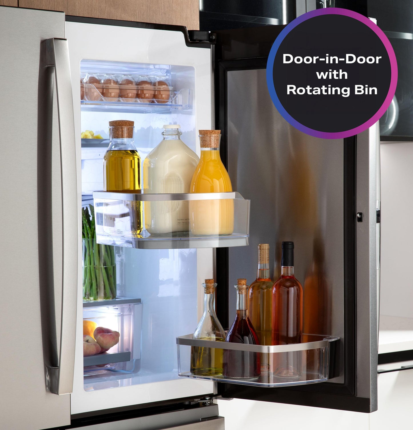 GE APPLIANCES PJD23BYWFS GE Profile™ ENERGY STAR® 23.3 Cu. Ft. Smart Counter-Depth Fingerprint Resistant 4-Door French-Door Refrigerator with Door In Door in Stainless Steel - PJD23BYWFS