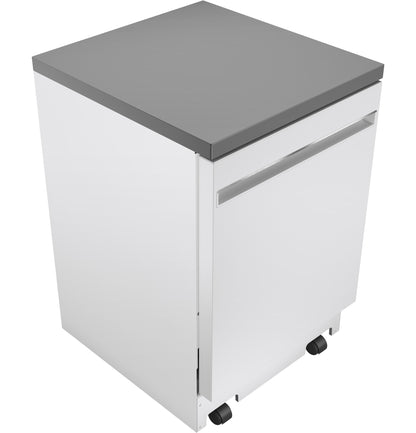 GE APPLIANCES GPT225SGLWW GE® ENERGY STAR® 24" in Stainless Steel Interior Portable Dishwasher with Sanitize Cycle in White - GPT225SGLWW