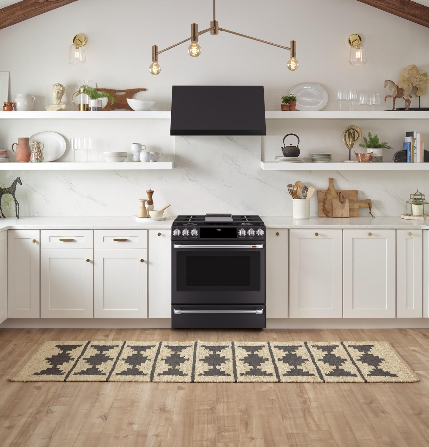 GE APPLIANCES CAFE CGS700P3MD1 CAFé™ 30" Smart Slide-In, Front-Control, Gas Range with Convection Oven Black - CGS700P3MD1