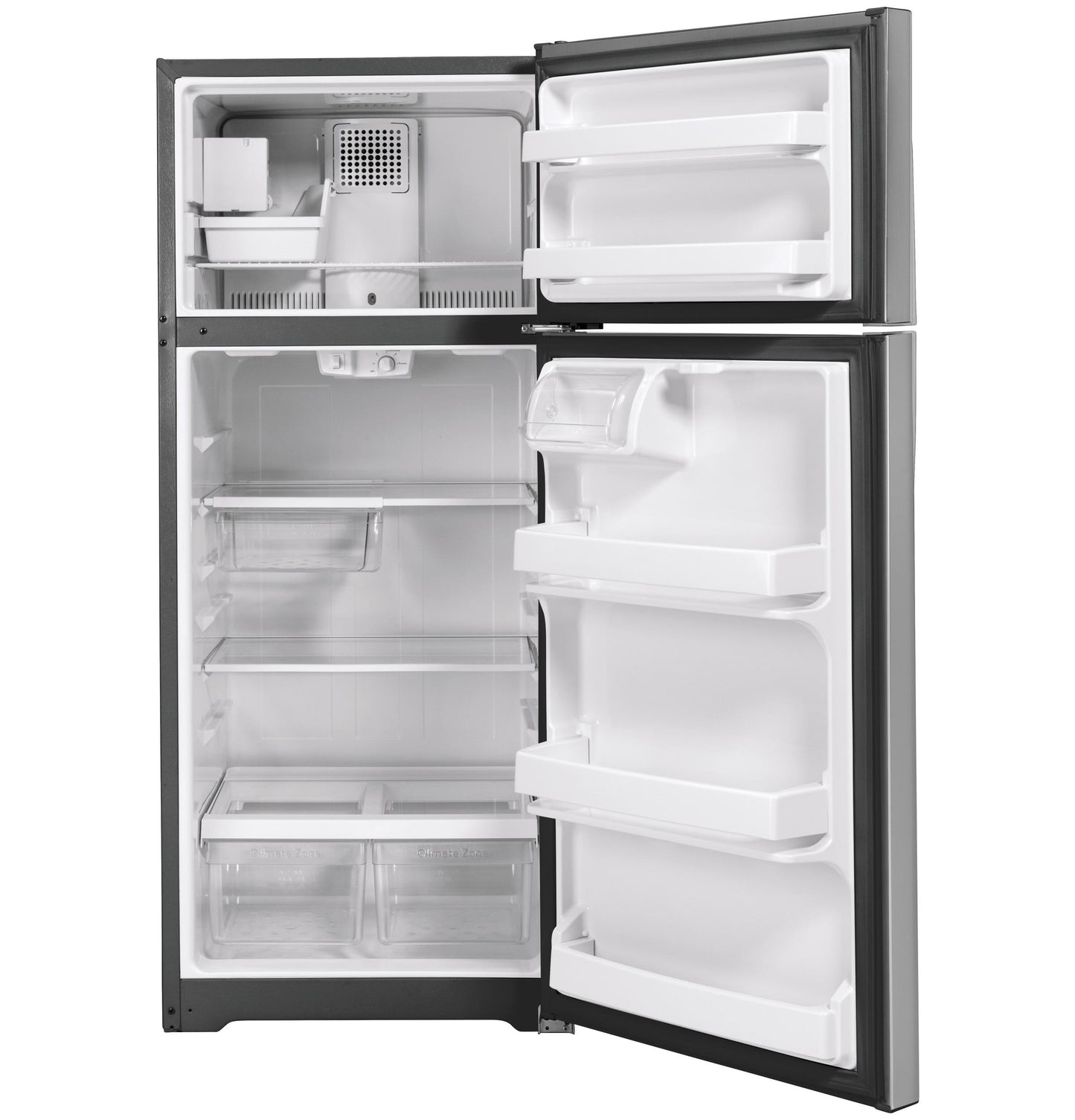 GE APPLIANCES GE 17.5 Cu. Ft. Top-Freezer Refrigerator in Stainless Steel - GIE18GSNRSS