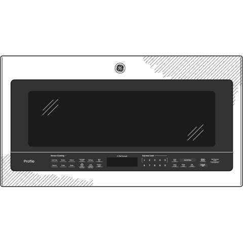GE APPLIANCES Profile 2.1 Cu. Ft. Over-the-Range Sensor Microwave Oven in Stainless Steel - PVM9005SJSS