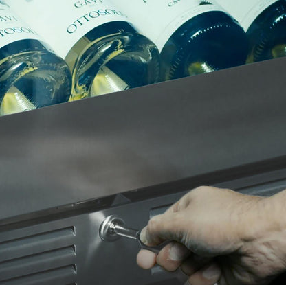 XO APPLIANCE XOU24WDZGSL 24" Wine Cooler, Dual Zone in Stainless Steel Glass, Left Hinge in Stainless Steel - XOU24WDZGSL