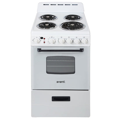 AVANTI ERU200P0W Avanti 20" Electric Range - White - ERU200P0W