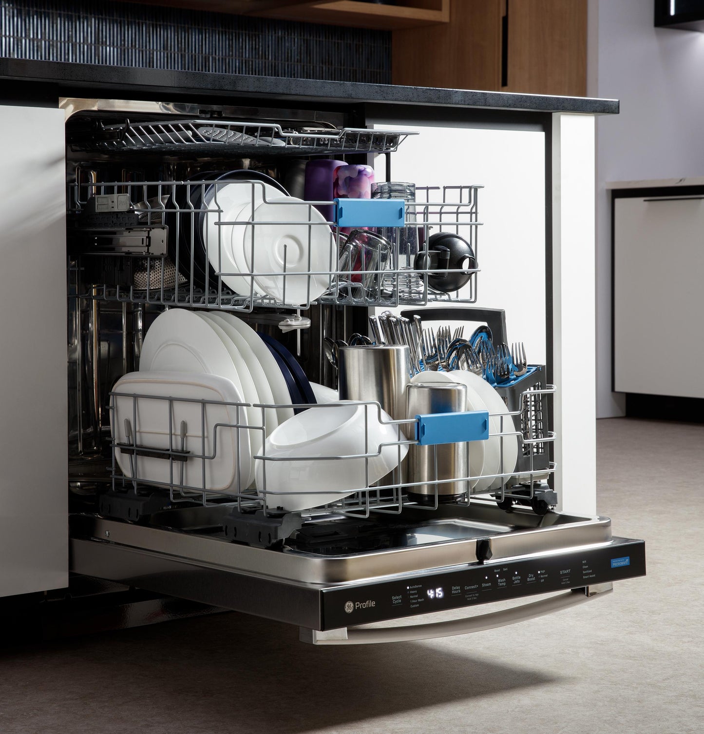 GE APPLIANCES PDT715SYVFS GE Profile™ ENERGY STAR® Fingerprint Resistant Top Control Stainless Interior Dishwasher with Microban™ Antimicrobial Technology in Stainless Steel - PDT715SYVFS
