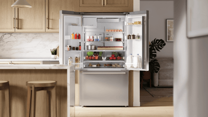 BOSCH B36CD52SNS 500 Series, French Door Bottom freezer, multi door, 36'', Brushed steel (with anti-fingerprint), Total No Frost in Stainless Steel - B36CD52SNS